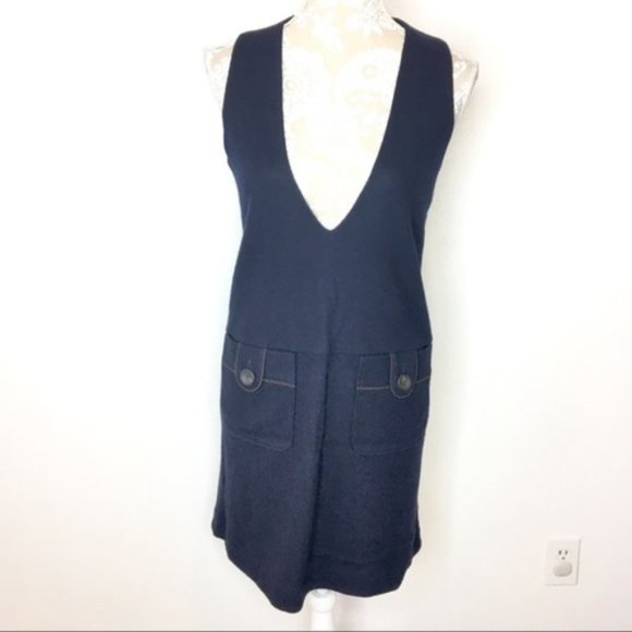 Vintage Wool Dress Navy SMALL Jumper INED Depusi Japanese - Picture 3 of 8